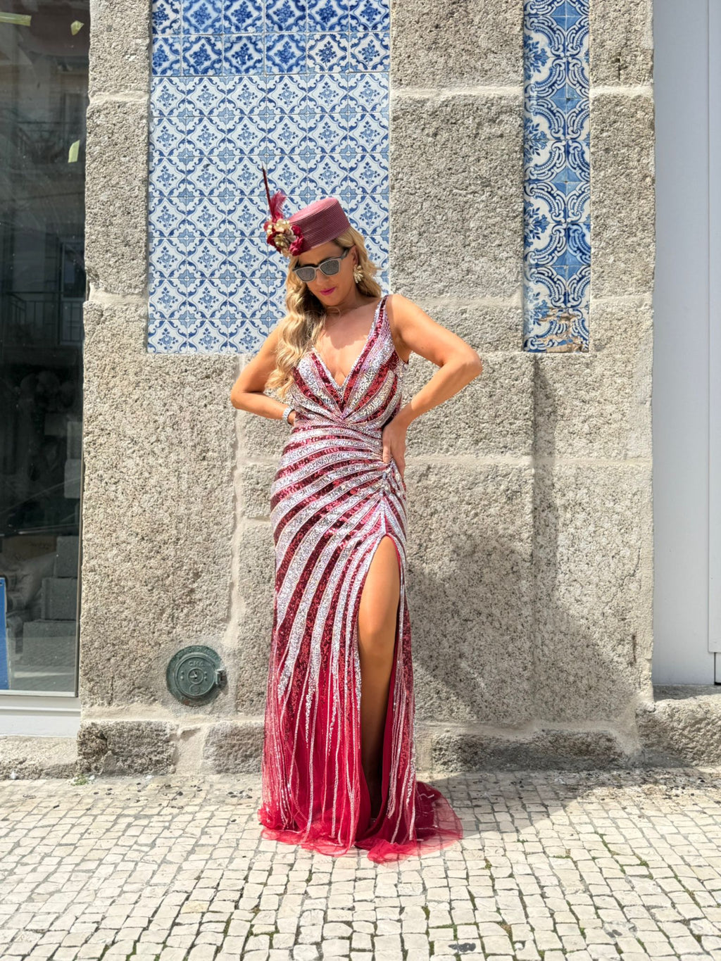VESTIDO BORDO