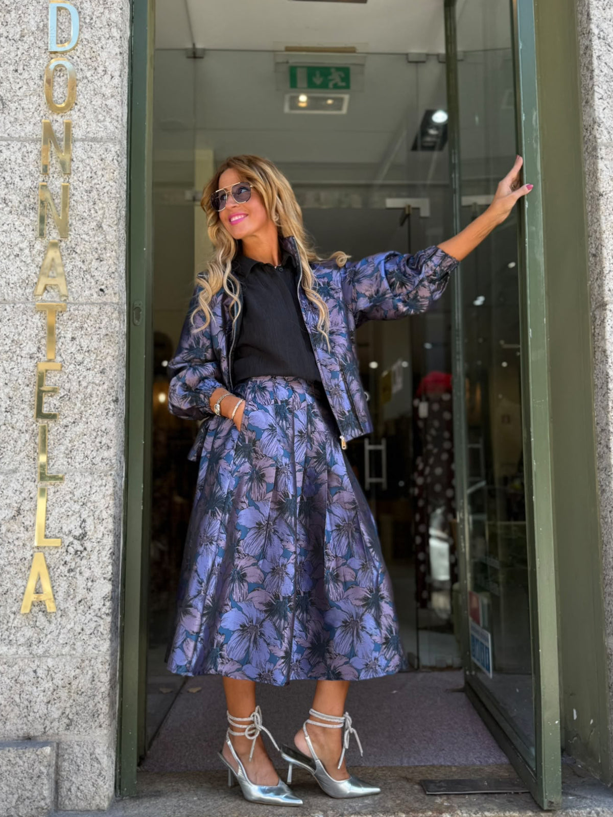 Conjunto Floral Azul