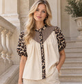 Blusa Animal Print & Riscas Pérola