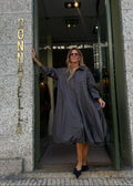 Vestido Camiseiro Midi Cinza Chumbo
