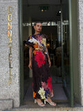 Vestido Longo Multicolor com Cinto