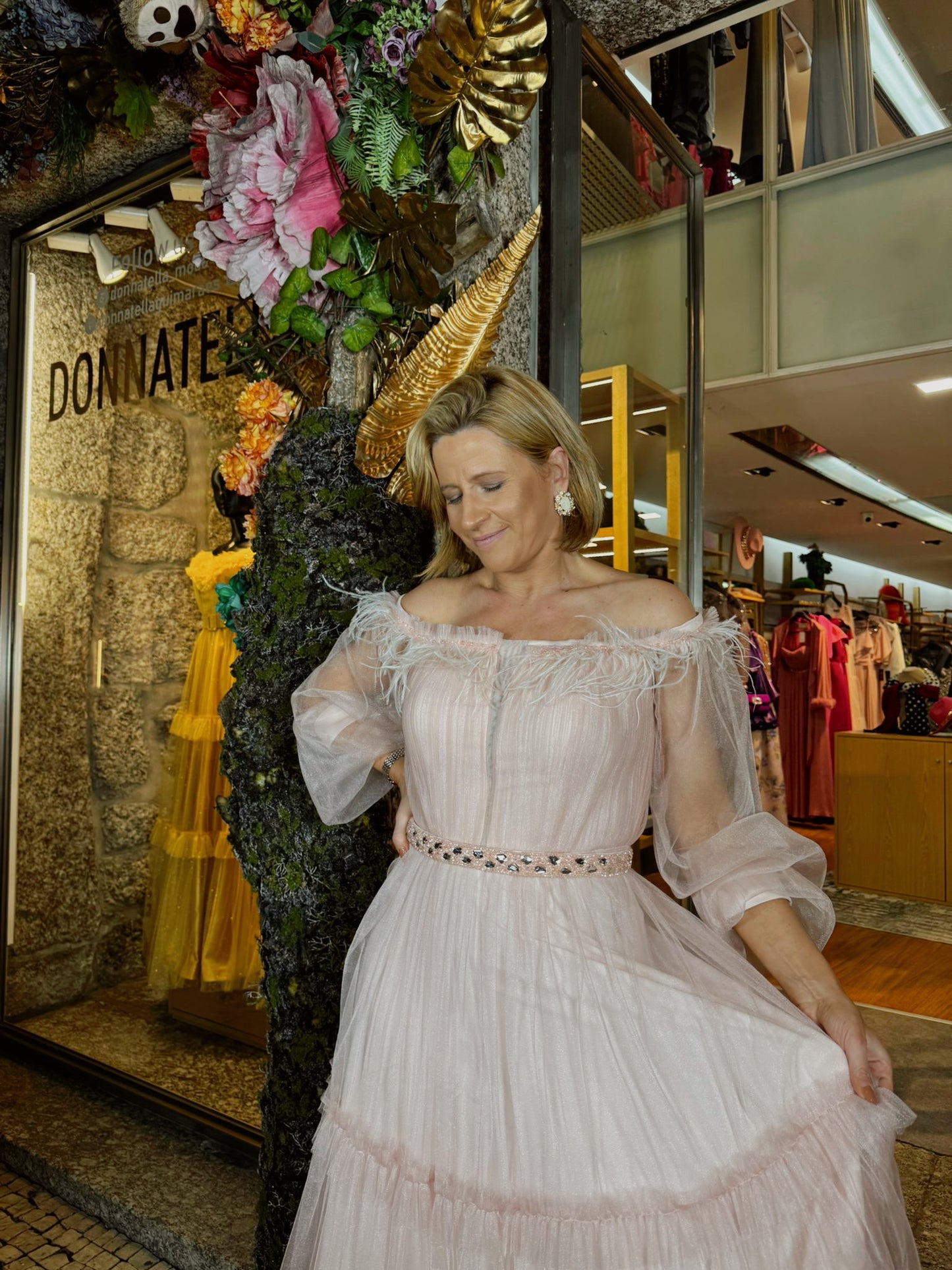 Vestido tule brilhante