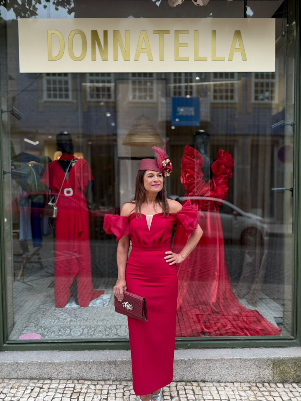 VESTIDO VERMELHO DECOTE EM V