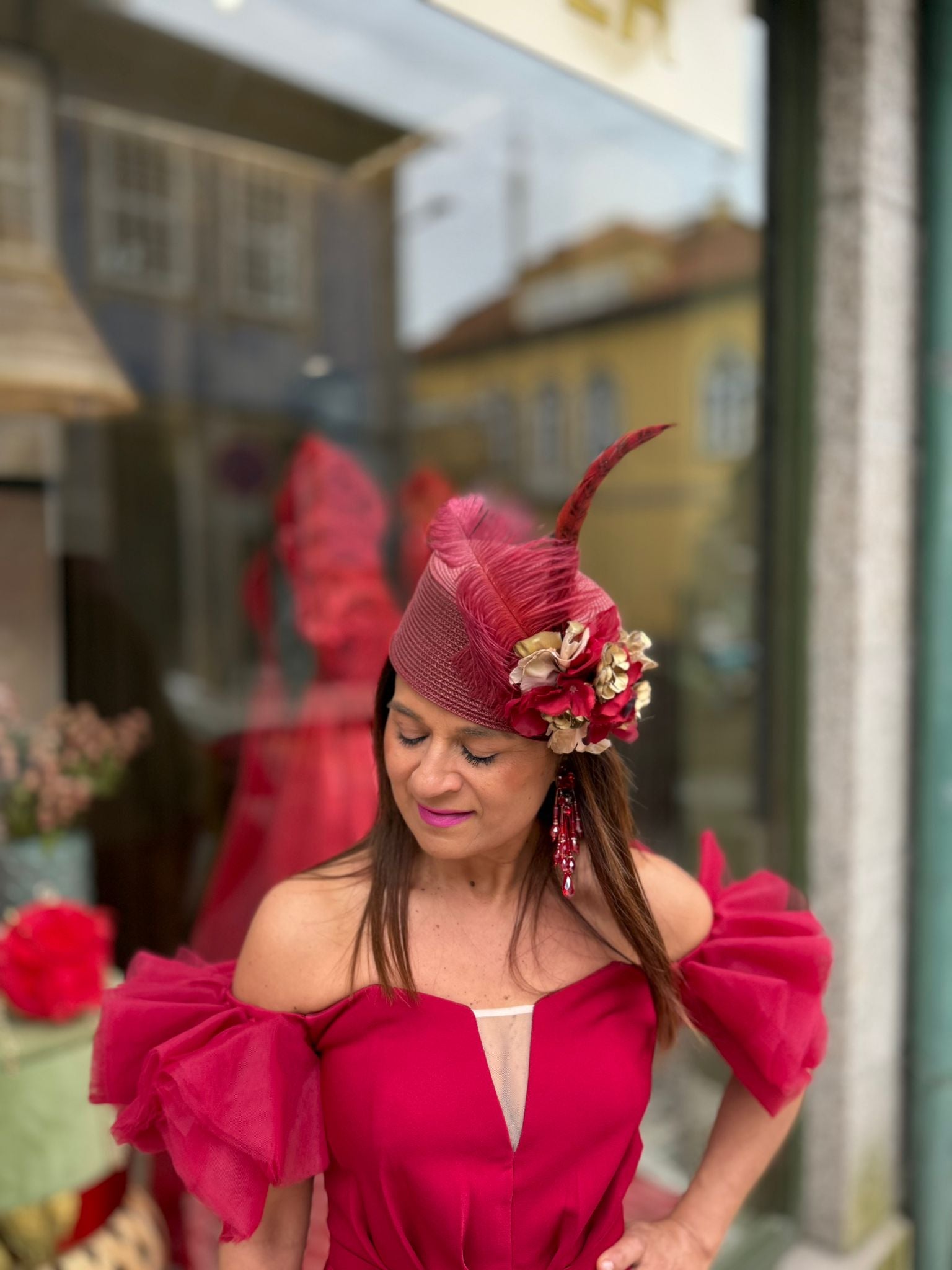 VESTIDO VERMELHO DECOTE EM V