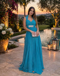 VESTIDO AZUL LONGO