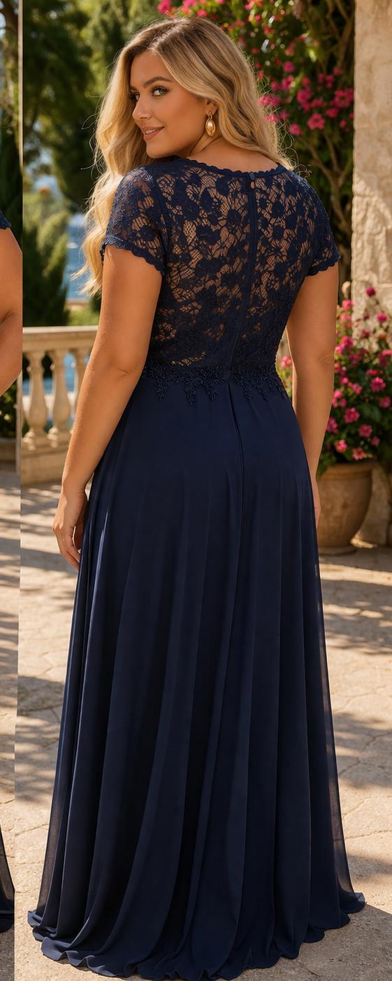 VESTIDO ELEGANTE AZUL MARINHO