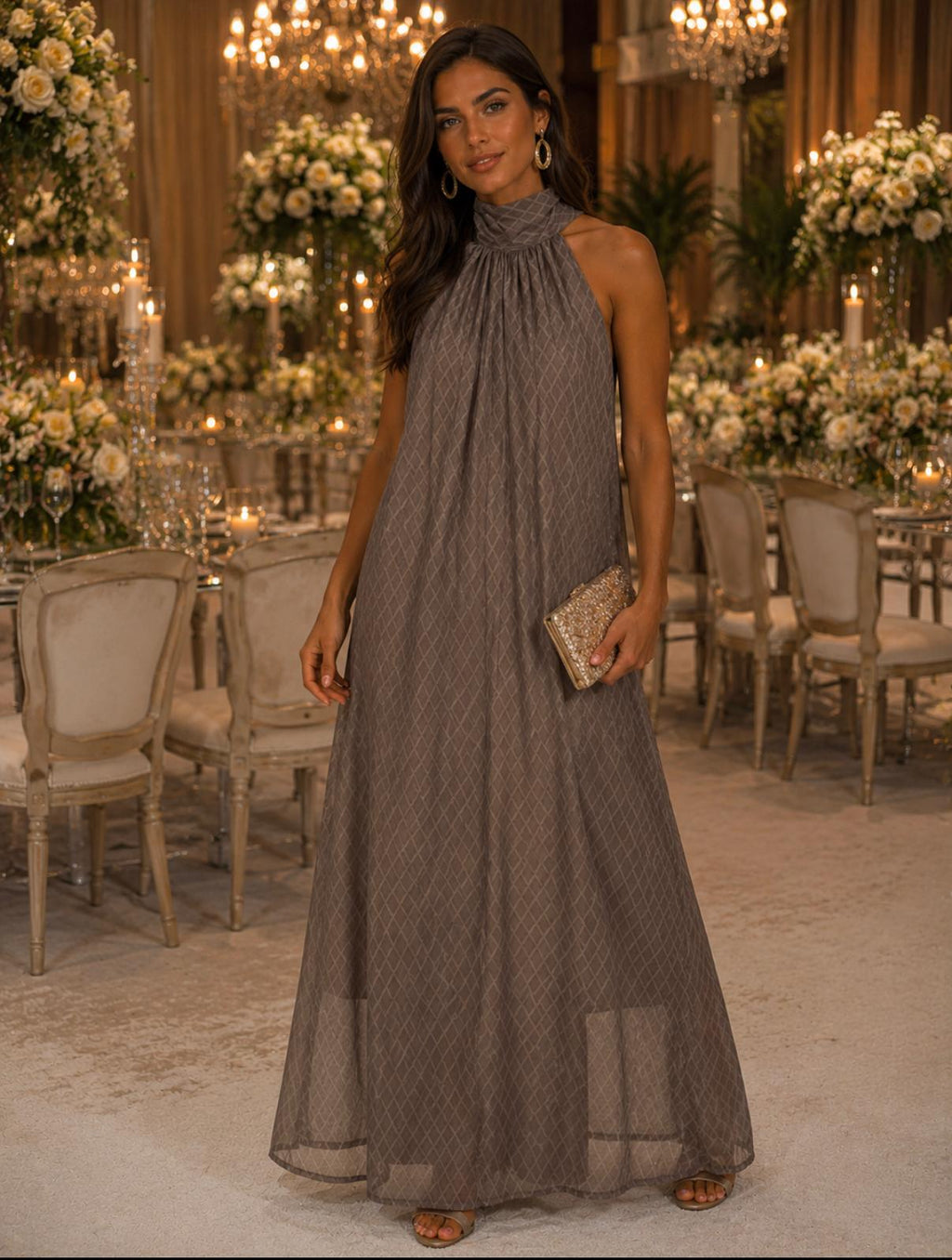 VESTIDO LONGO GOLA HALTER