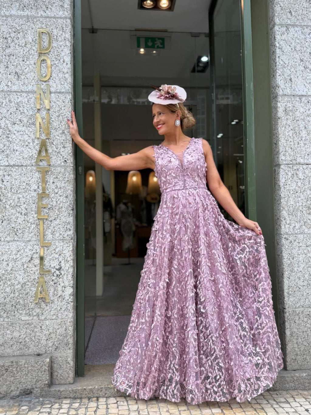 VESTIDO ROSA TEXTURIZADO