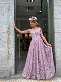 VESTIDO ROSA TEXTURIZADO