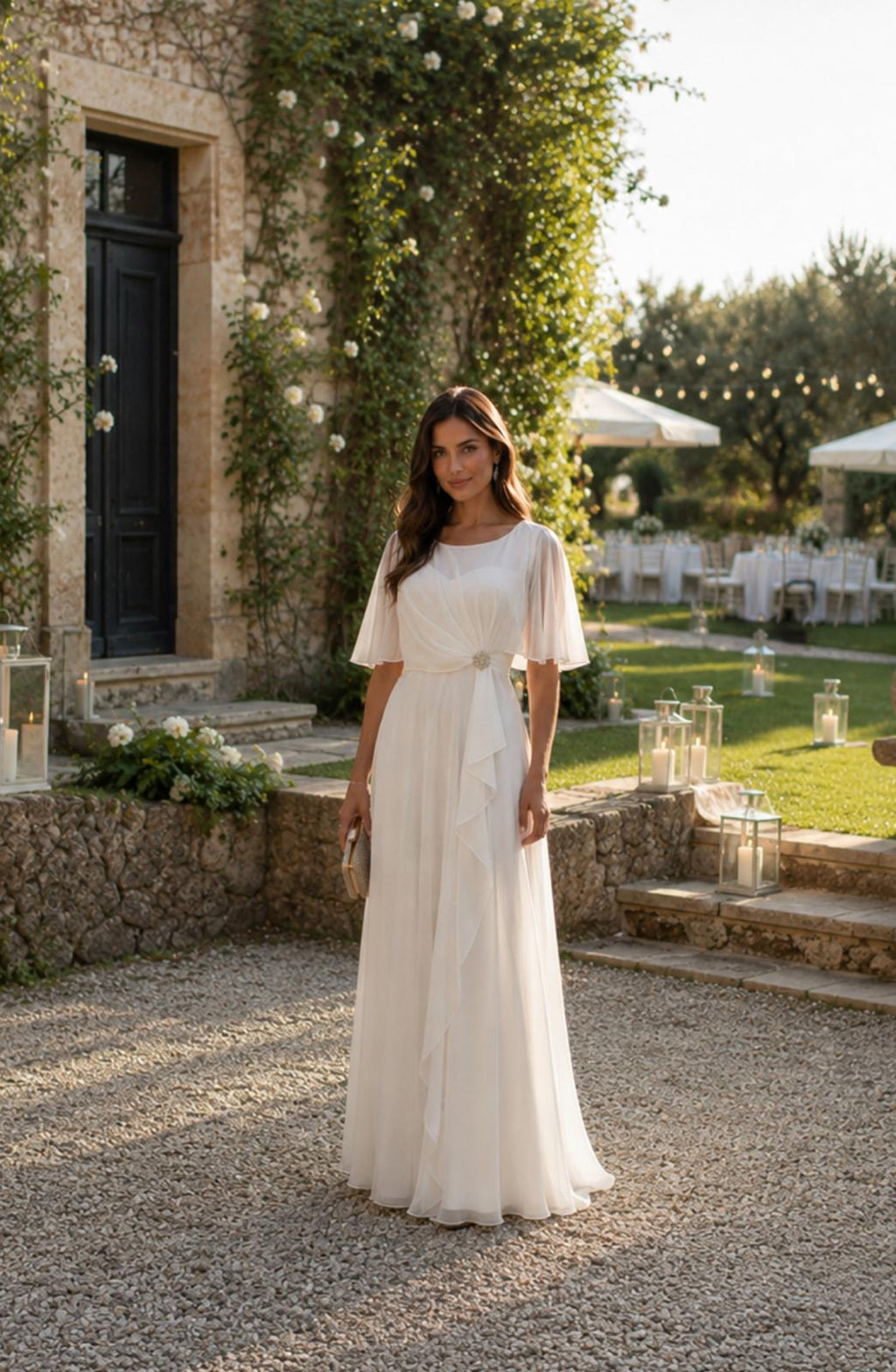 VESTIDO COMPRIDO COM APLICAÇÃO
