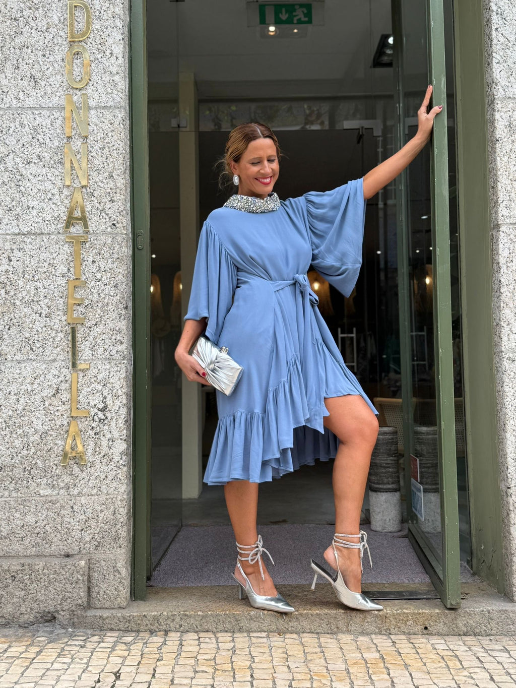VESTIDO AZUL MIDI