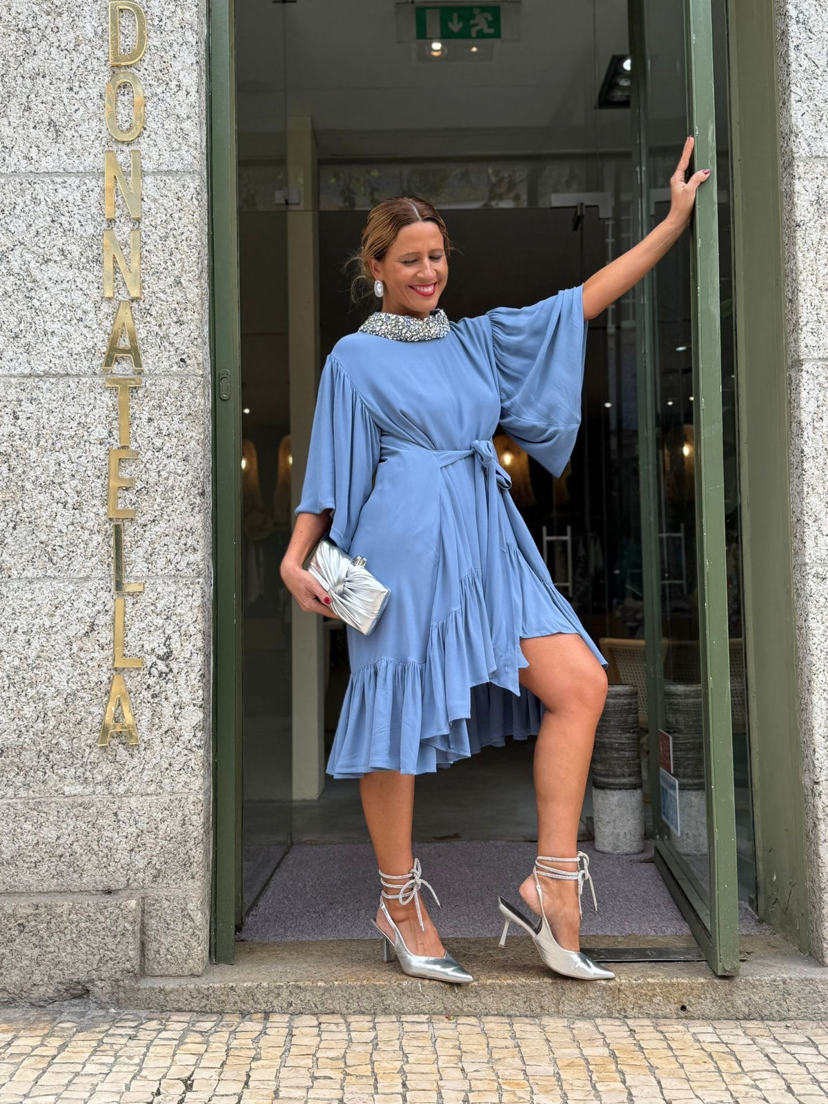 VESTIDO AZUL MIDI