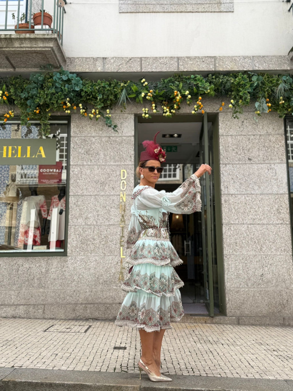 VESTIDO ESTAMPADO VERDE ÁGUA