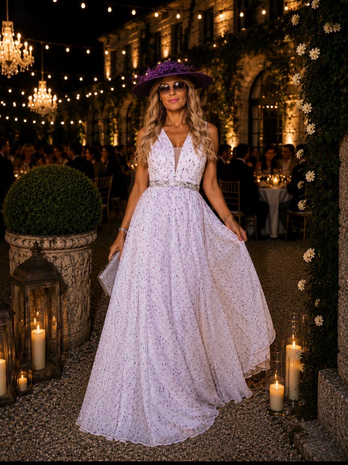 VESTIDO LILÁS ESTAMPADO