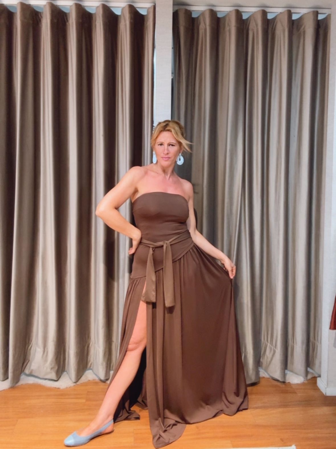 Vestido malha cai-cai