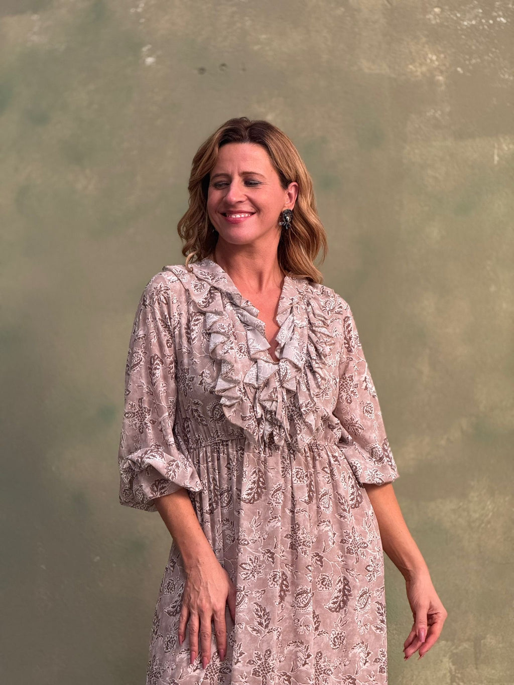 Vestido estampado longo