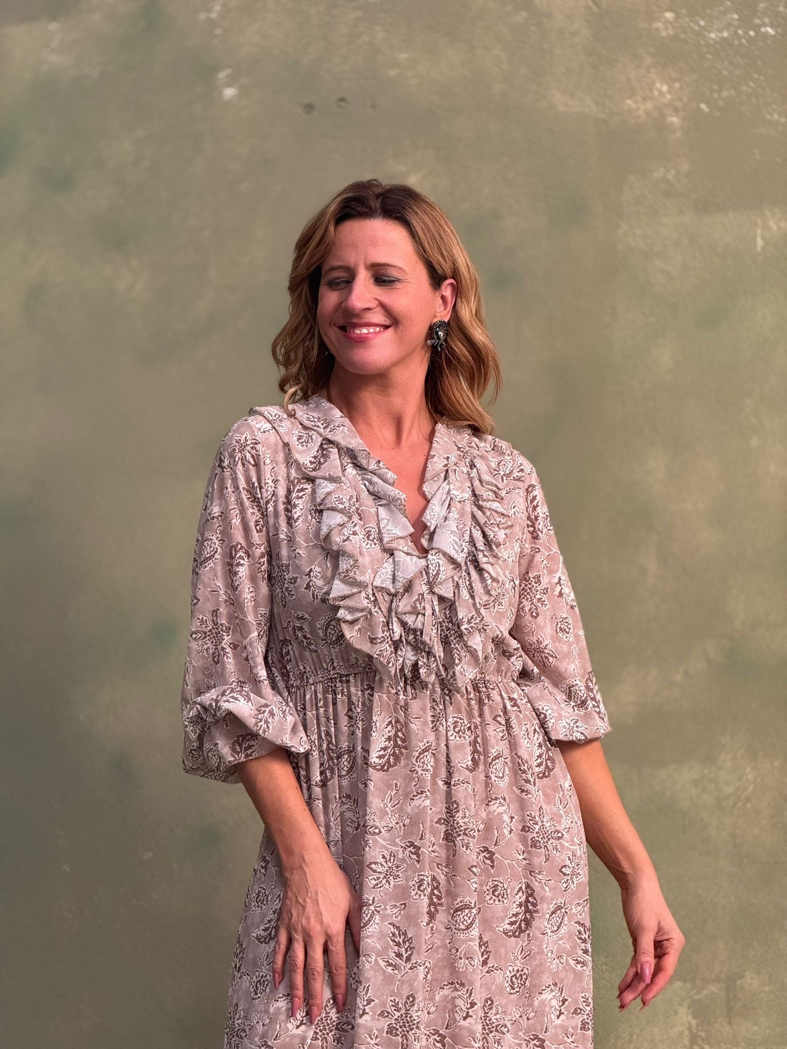 Vestido estampado longo