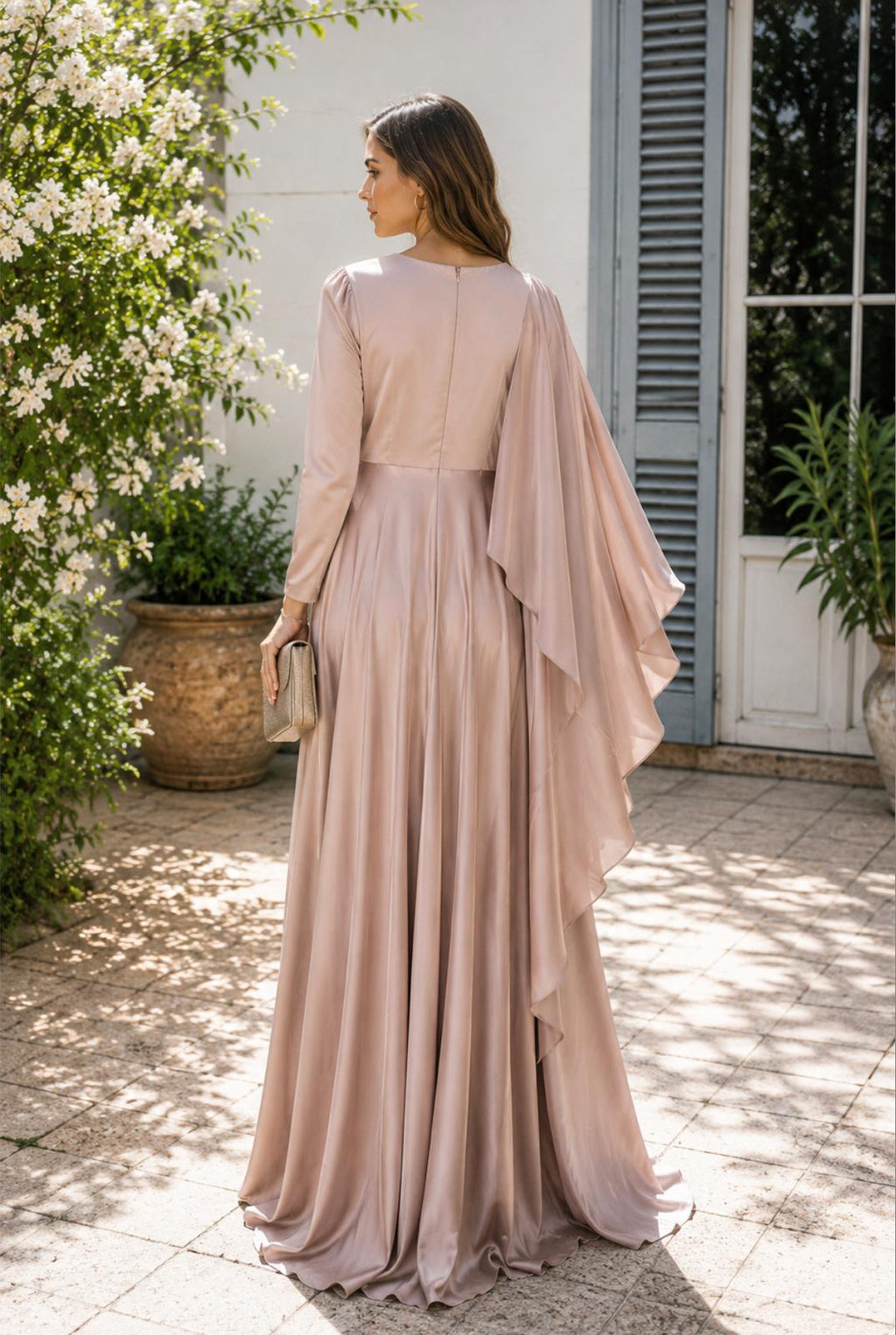 VESTIDO TAUPE DRAPEADO