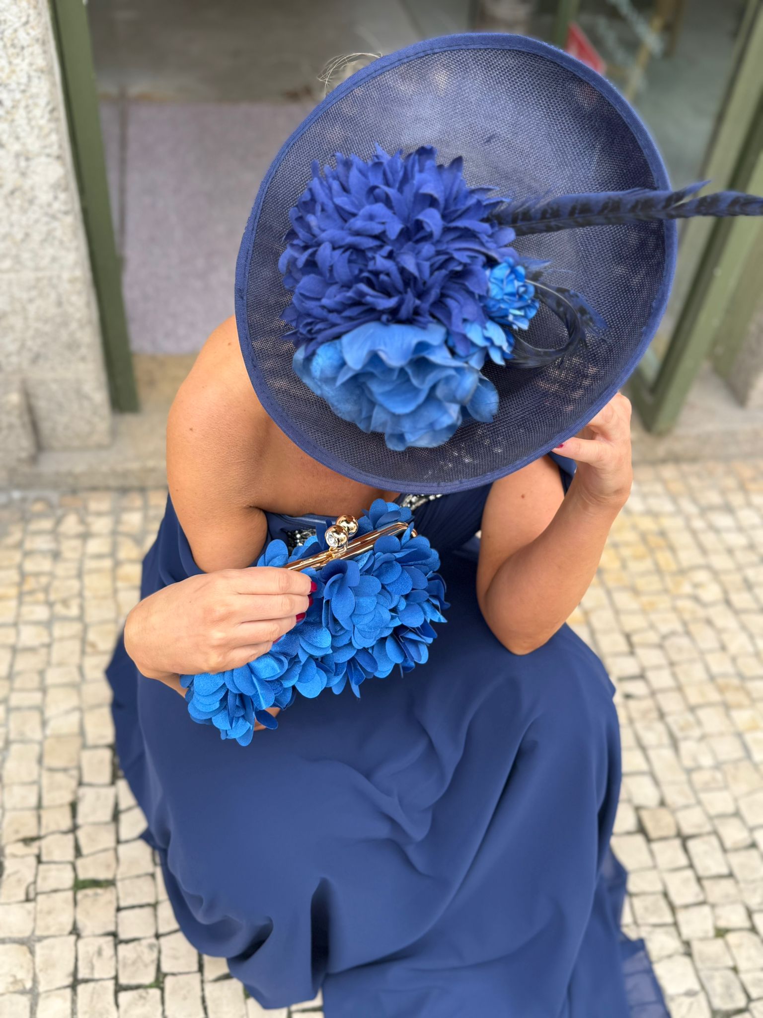 VESTIDO AZUL MARINHO OMBRO A OMBRO