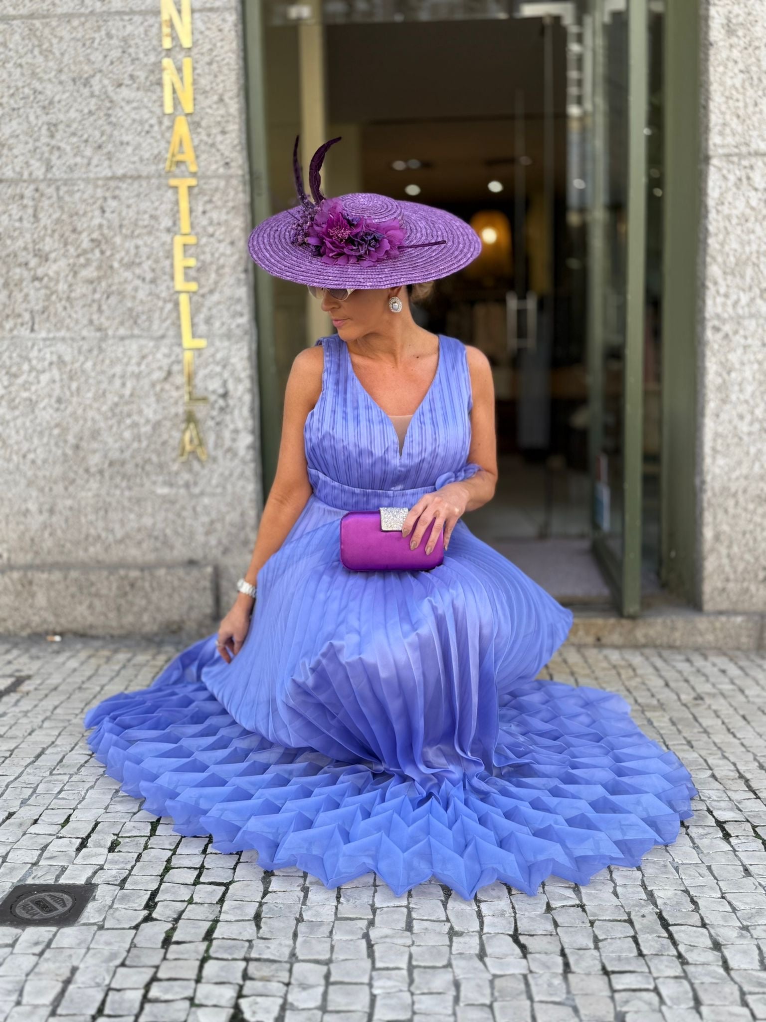 VESTIDO PLISSADO LAVANDA
