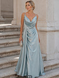 VESTIDO AZUL ACETINADO
