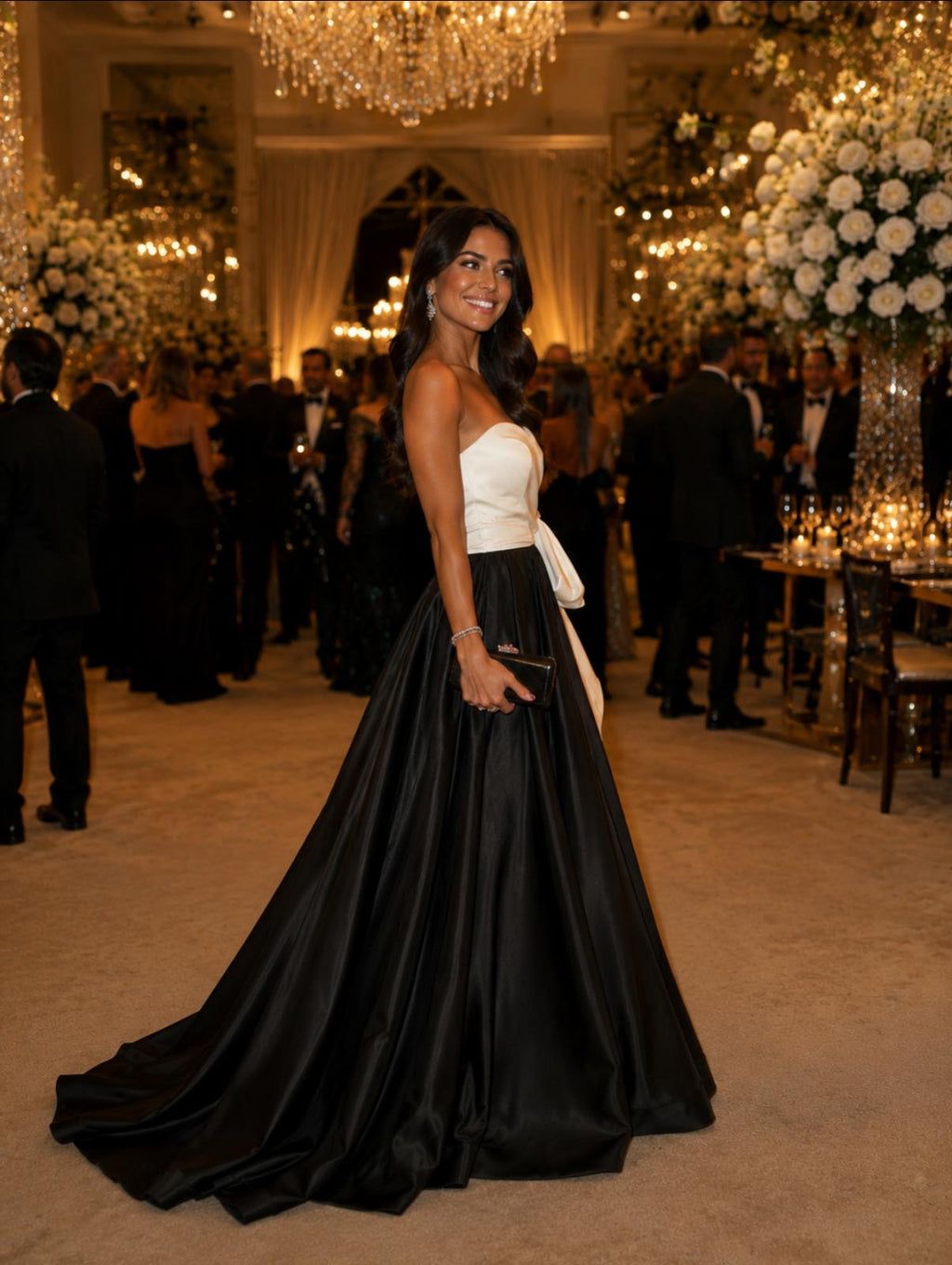 VESTIDO PRETO E BRANCO