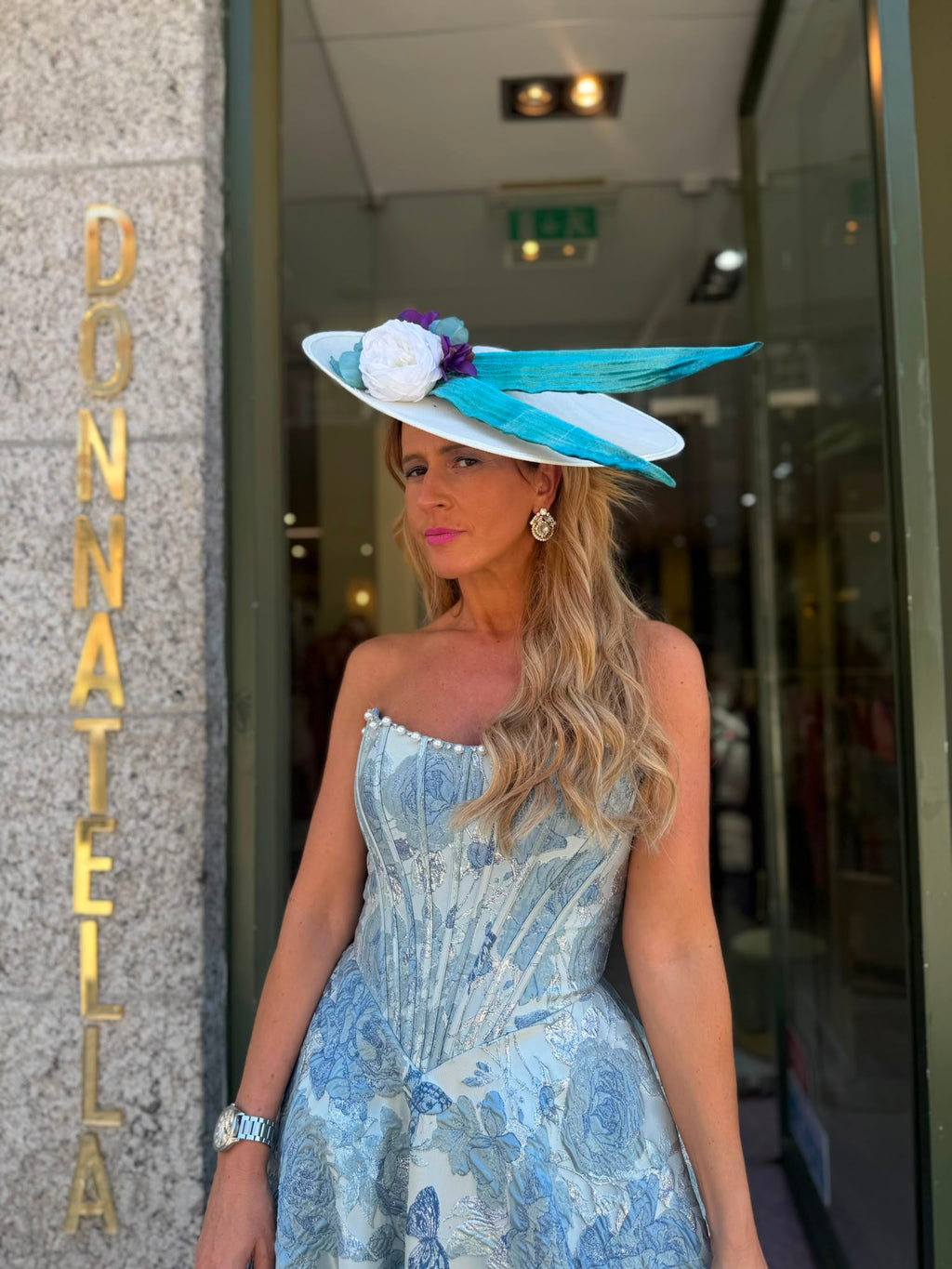 VESTIDO LONGO FLORAL AZUL