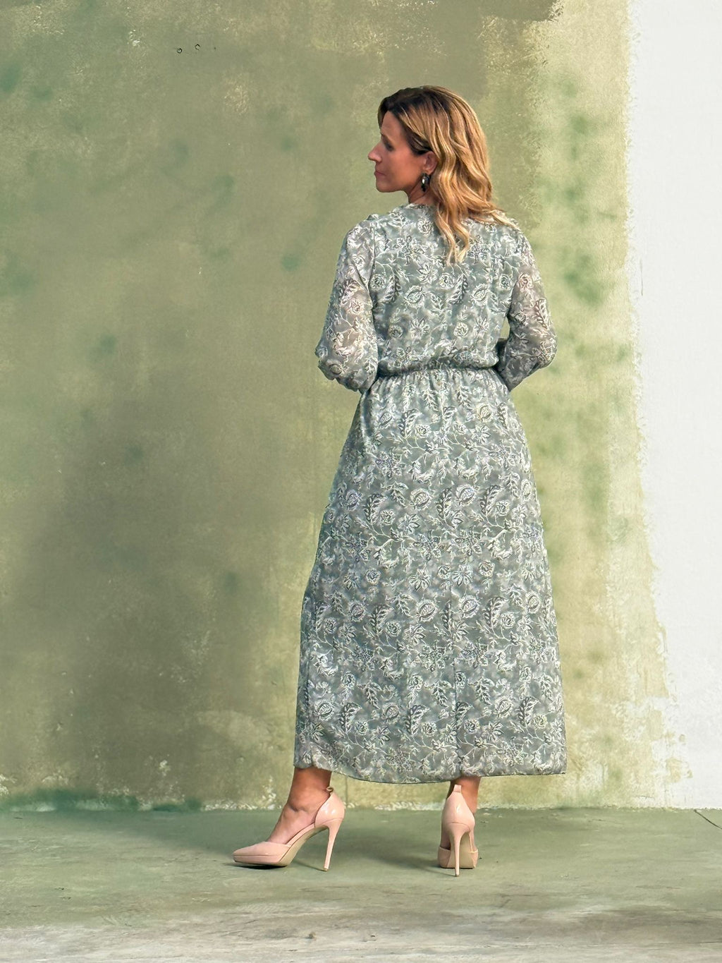 Vestido estampado longo