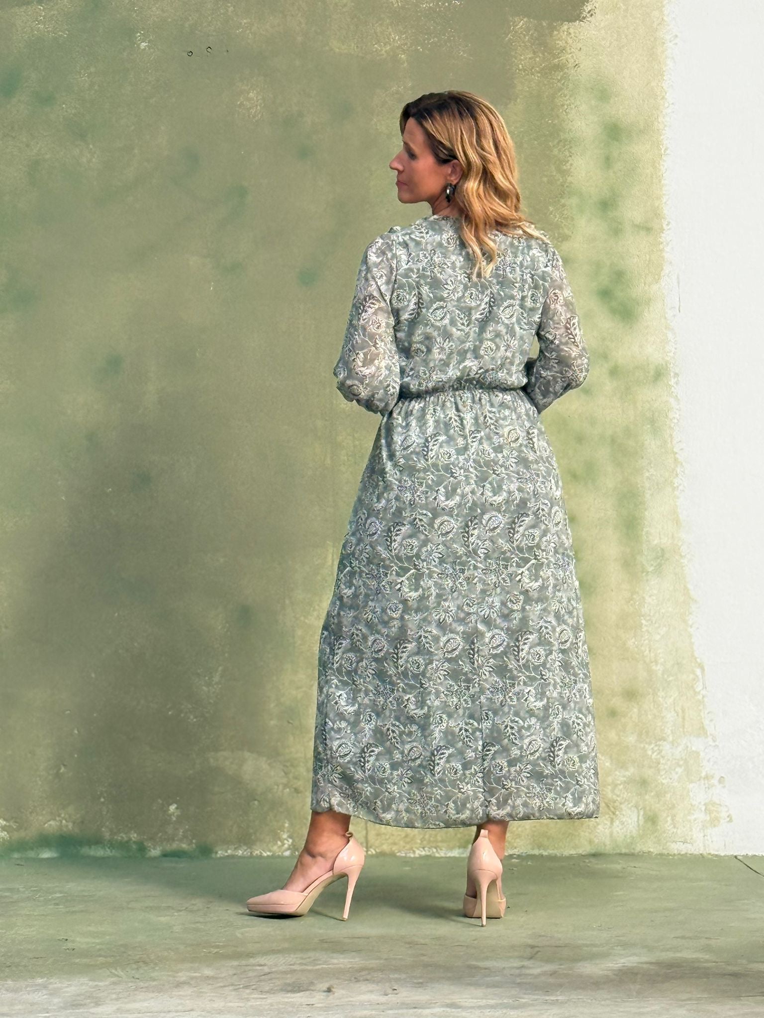 Vestido estampado longo