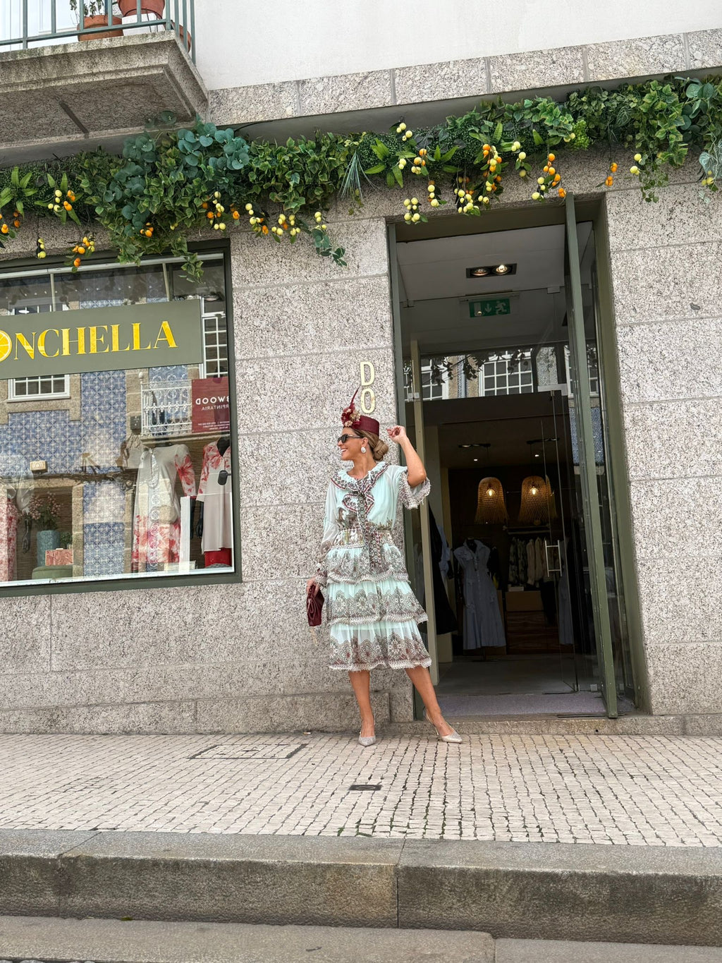 VESTIDO ESTAMPADO VERDE ÁGUA