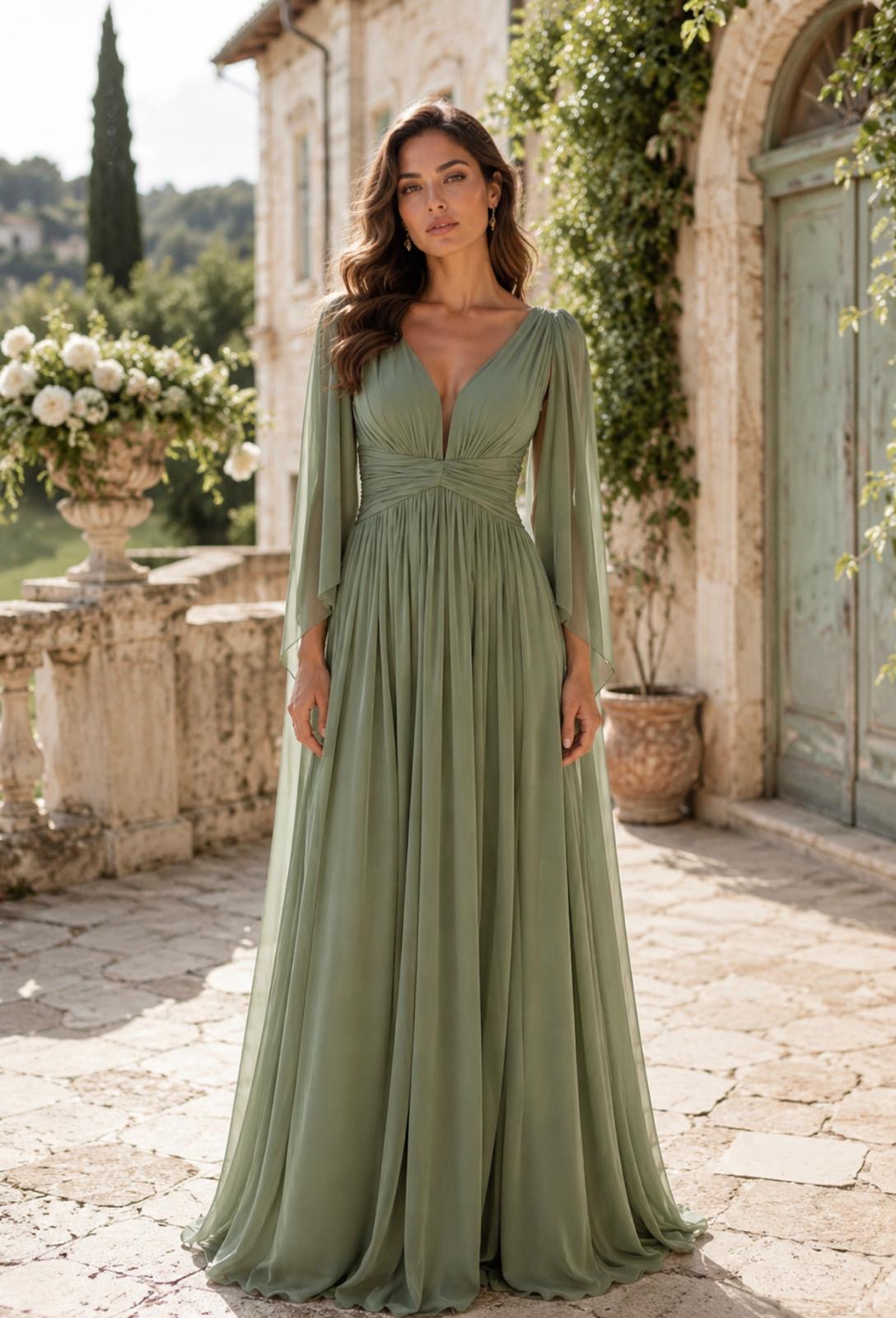 VESTIDO MANGA CAPA
