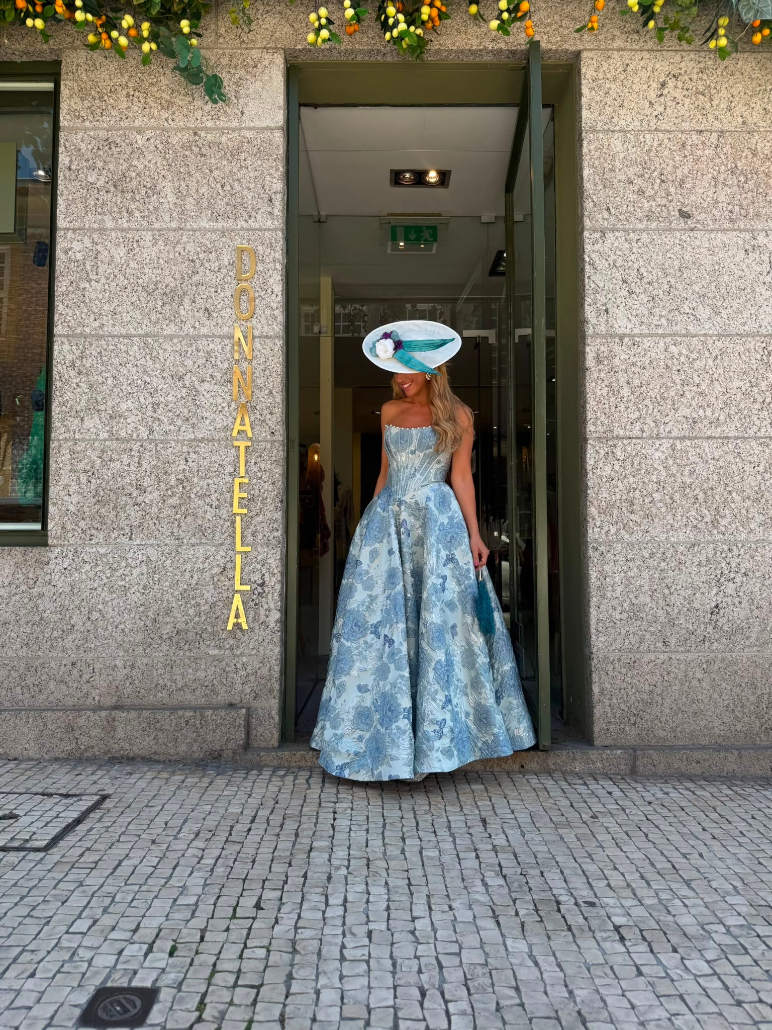 VESTIDO LONGO FLORAL AZUL