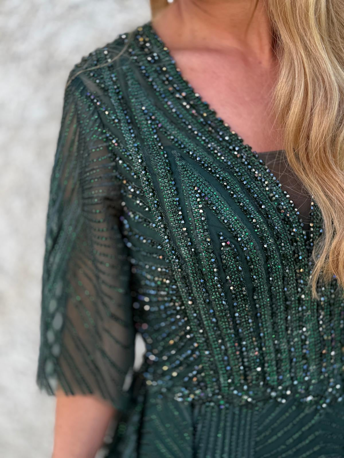 VESTIDO VERDE LANTEJOULAS