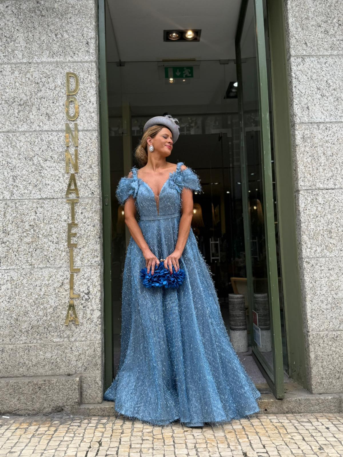 VESTIDO AZUL BRILHO