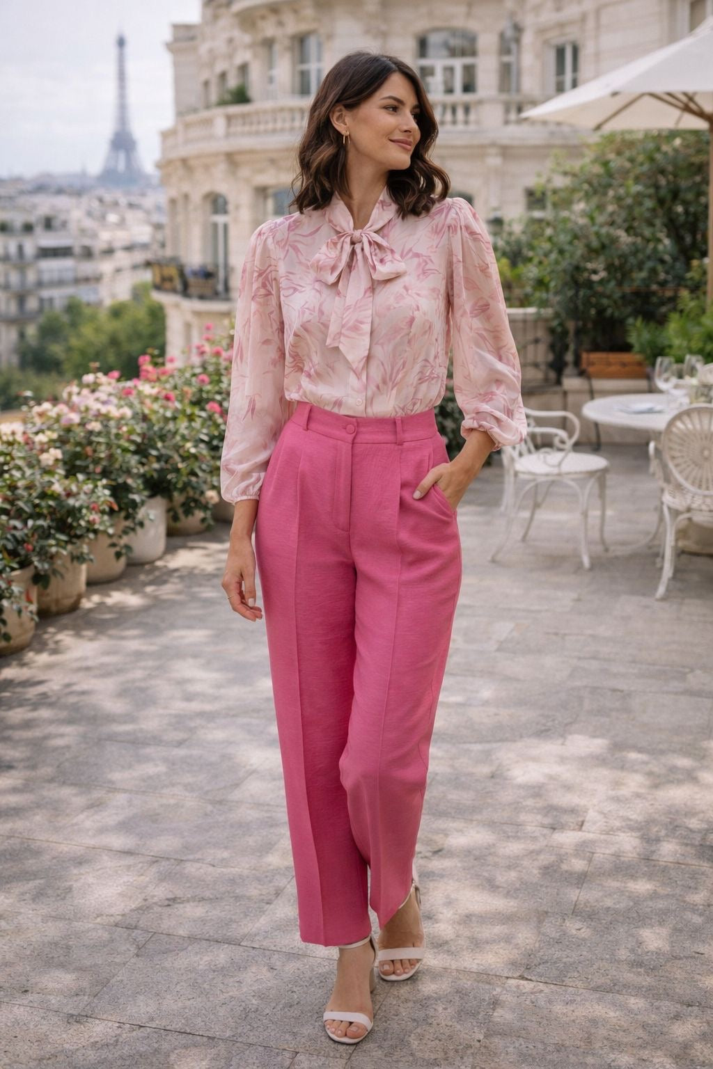 CALÇA CIGARRETE ROSA