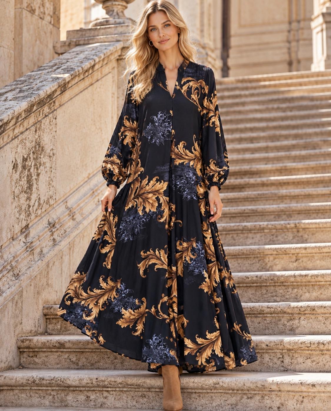 VESTIDO COMPRIDO ESTAMPADO