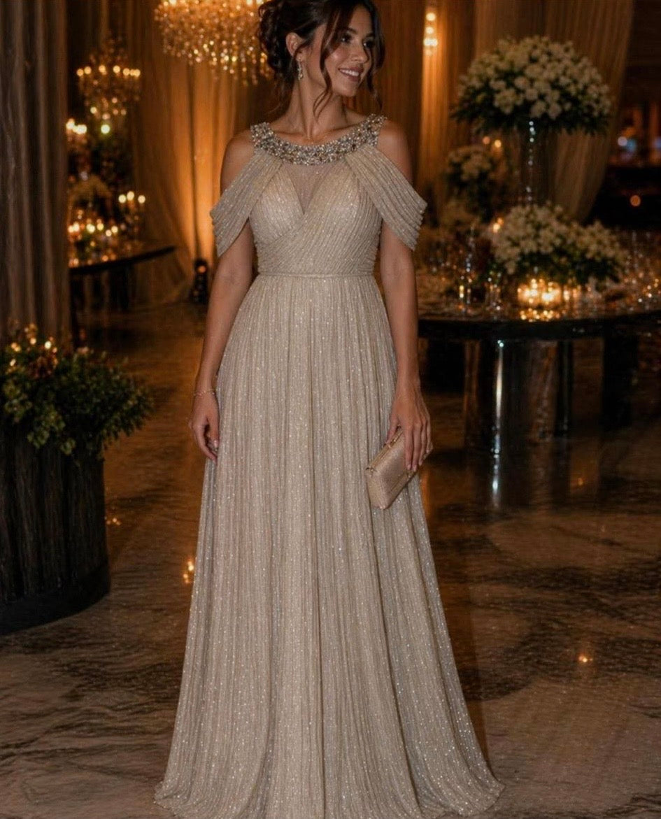 VESTIDO DOURADO BRILHANTE