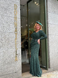 VESTIDO VERDE BRILHO