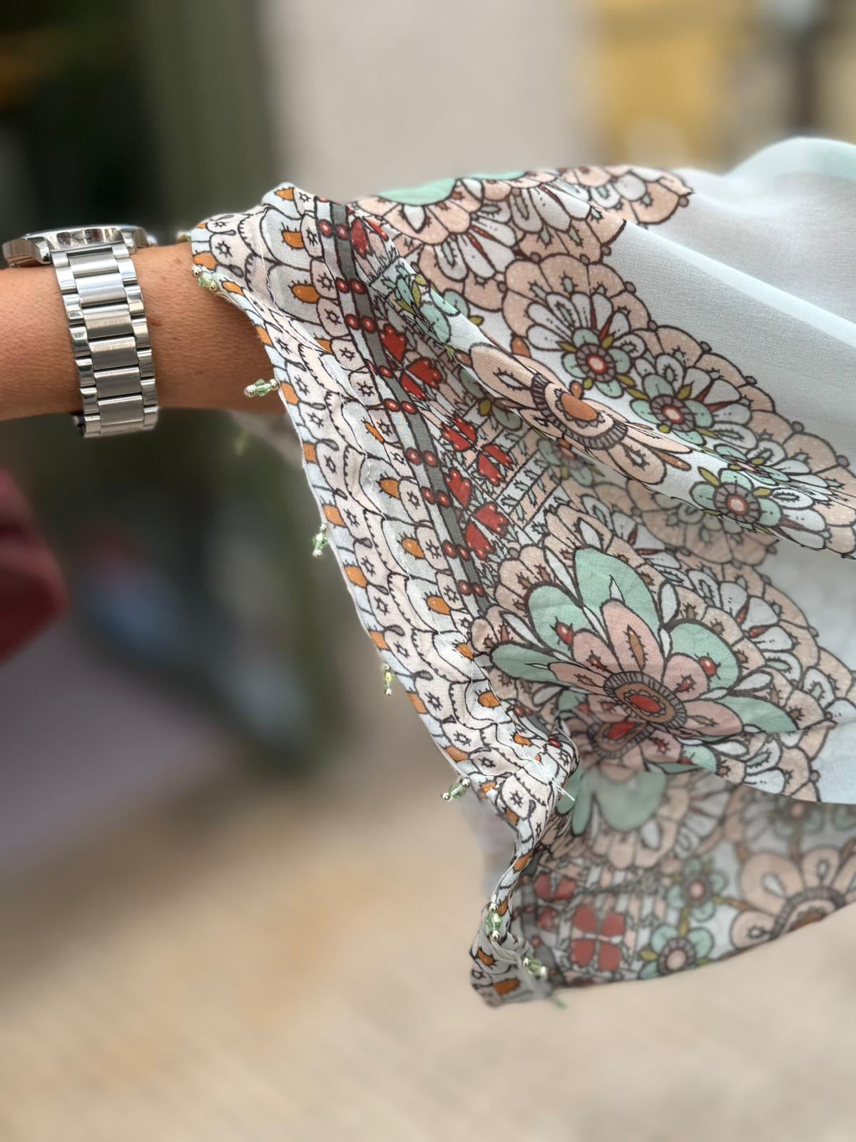 VESTIDO ESTAMPADO VERDE ÁGUA