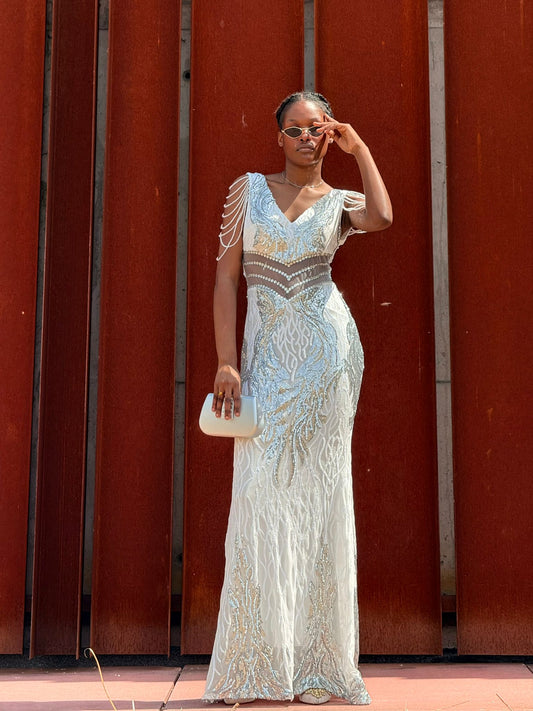 Vestido sereia em pedraria