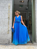 VESTIDO AZUL PLISSADO