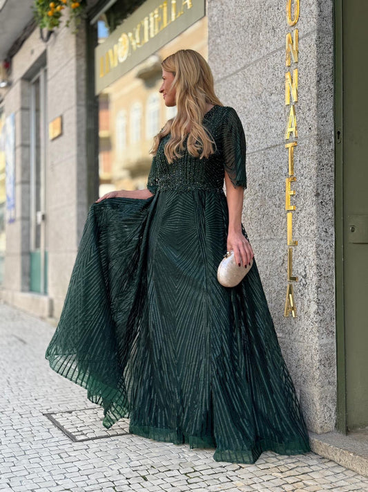 VESTIDO VERDE LANTEJOULAS