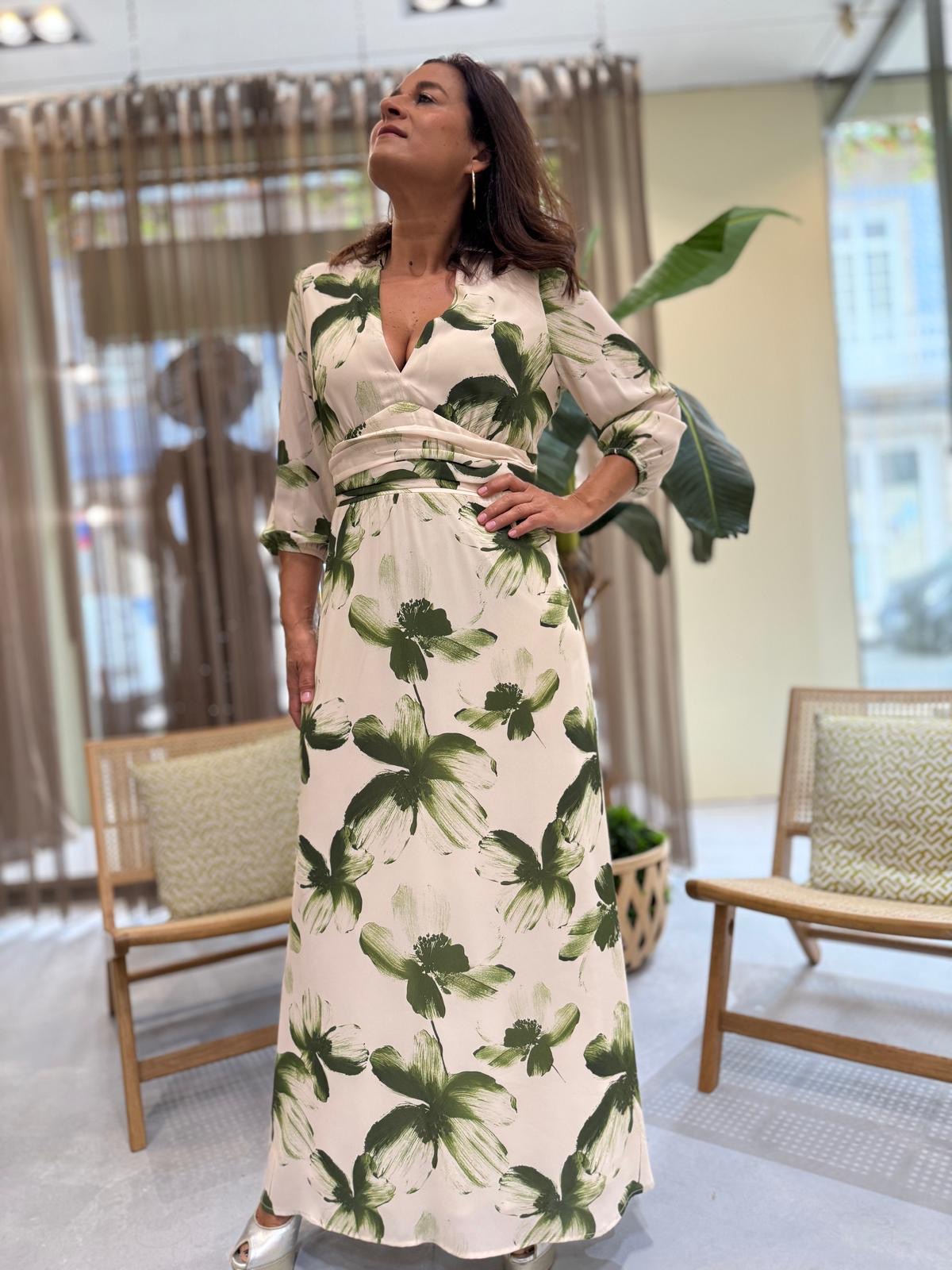 Vestido floral verde