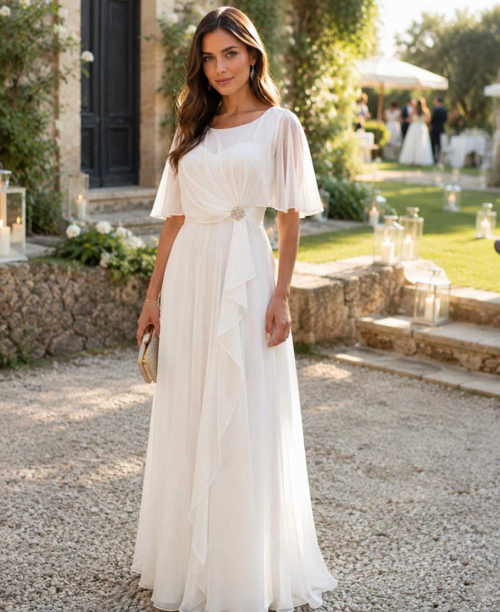 VESTIDO COMPRIDO COM APLICAÇÃO
