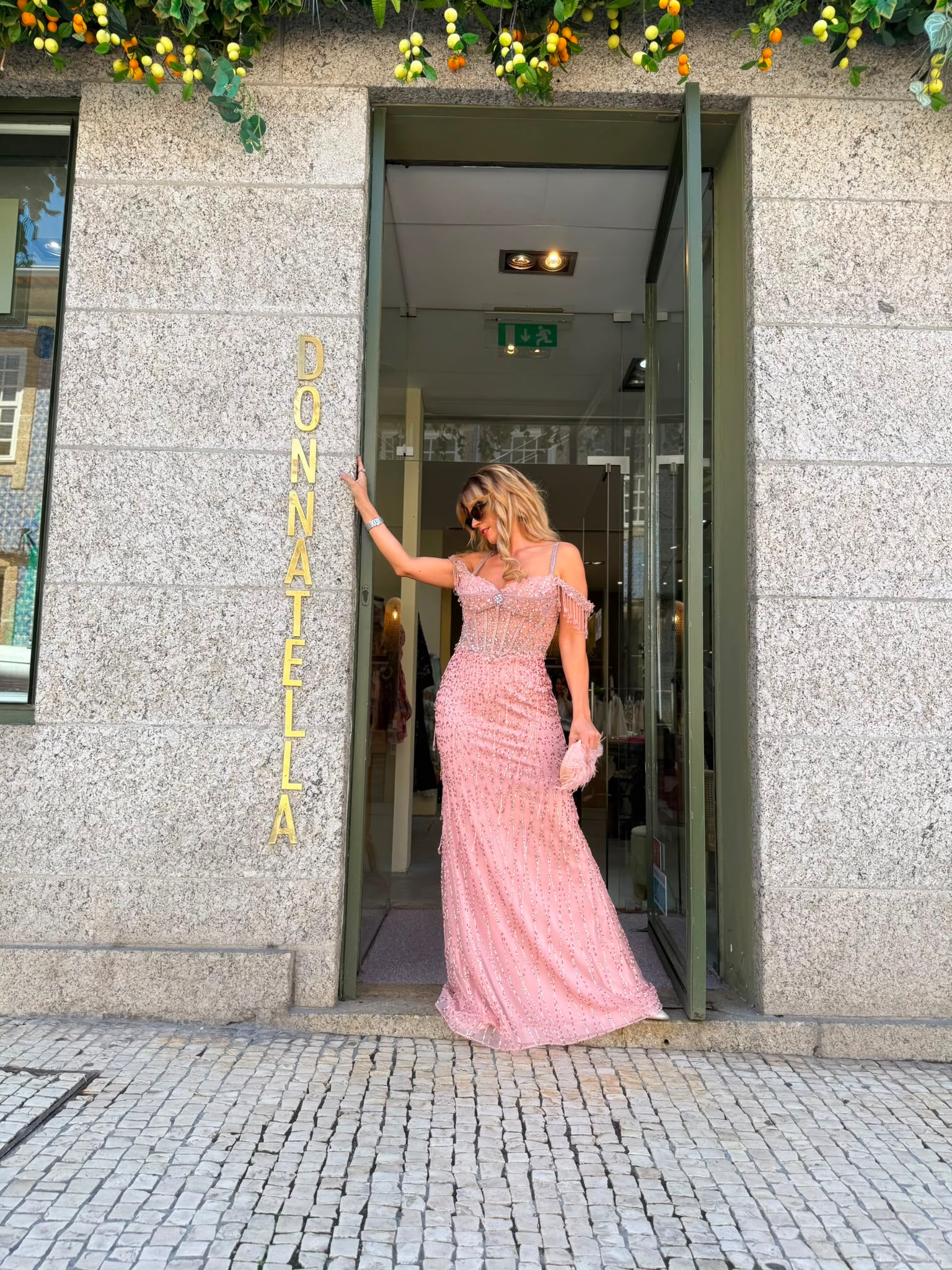 VESTIDO LONGO GLAMOUR ROSA