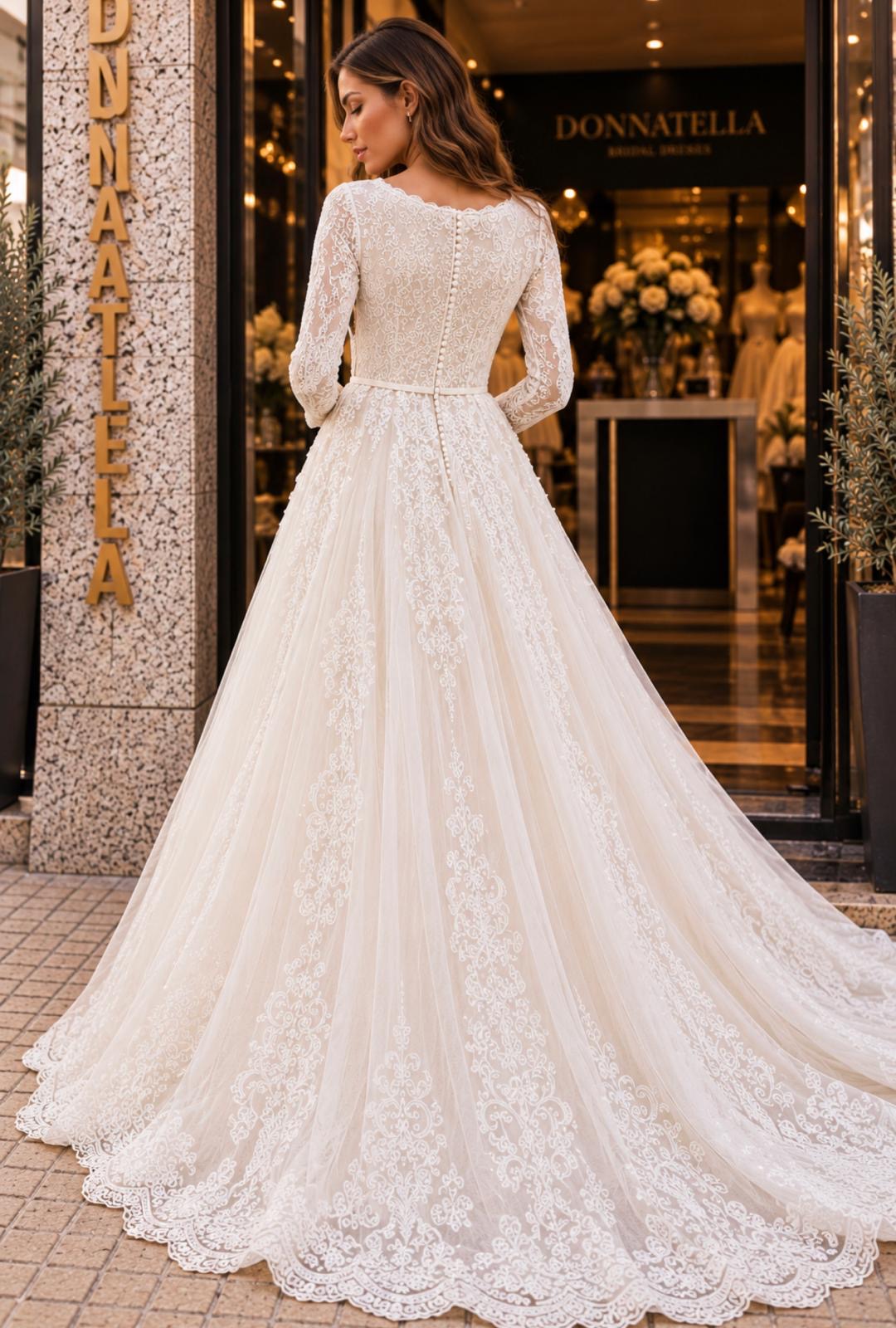 VESTIDO EM RENDA COM DECOTE PROFUNDO
